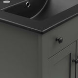Nantucket Gray/Black 24" Bathroom Vanity - Ornate Home
