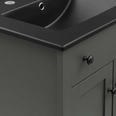 Nantucket Gray/Black 24" Bathroom Vanity - Ornate Home