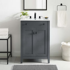 Nantucket Gray/White 24" Bathroom Vanity - Ornate Home
