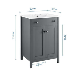 Nantucket Gray/White 24" Bathroom Vanity - Ornate Home