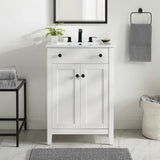 Nantucket White 24" Bathroom Vanity Cabinet (Sink Basin Not Included) - Ornate Home