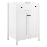 Nantucket White 24" Bathroom Vanity Cabinet (Sink Basin Not Included) - Ornate Home