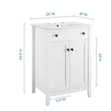 Nantucket White 24" Bathroom Vanity - Ornate Home