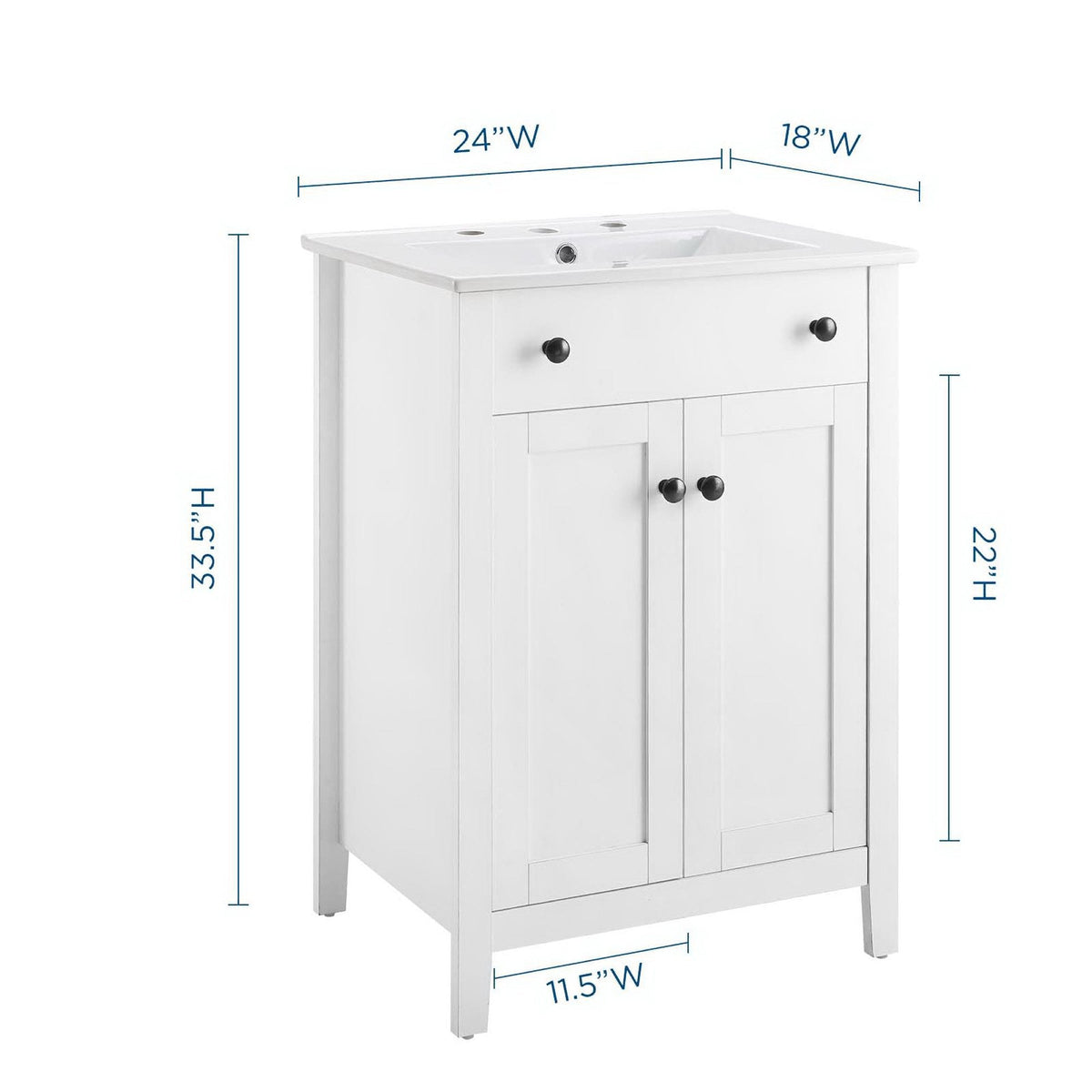 Nantucket White 24" Bathroom Vanity - Ornate Home