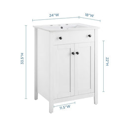 Nantucket White 24" Bathroom Vanity - Ornate Home