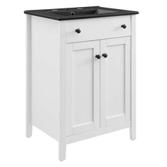 Nantucket White/Black 24" Bathroom Vanity - Ornate Home