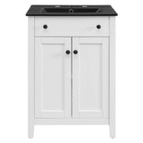 Nantucket White/Black 24" Bathroom Vanity - Ornate Home