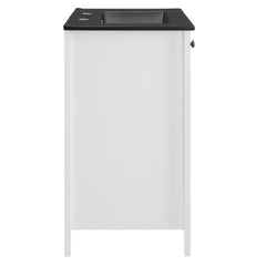 Nantucket White/Black 24" Bathroom Vanity - Ornate Home