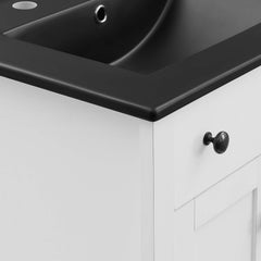 Nantucket White/Black 24" Bathroom Vanity - Ornate Home