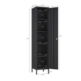 Naomi 15" Single Locker Storage Cabinet in Black - Ornate Home