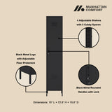 Naomi 15" Single Locker Storage Cabinet in Black - Ornate Home