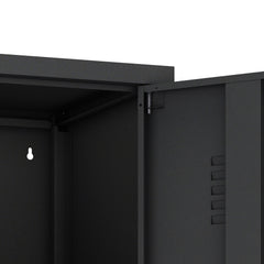 Naomi 15" Single Locker Storage Cabinet in Black - Ornate Home