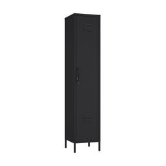 Naomi 15" Single Locker Storage Cabinet in Black - Ornate Home