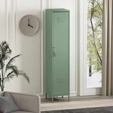 Naomi 15" Single Locker Storage Cabinet in Green - Ornate Home