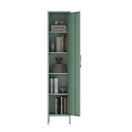 Naomi 15" Single Locker Storage Cabinet in Green - Ornate Home