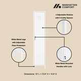 Naomi 15" Single Locker Storage Cabinet in White - Ornate Home