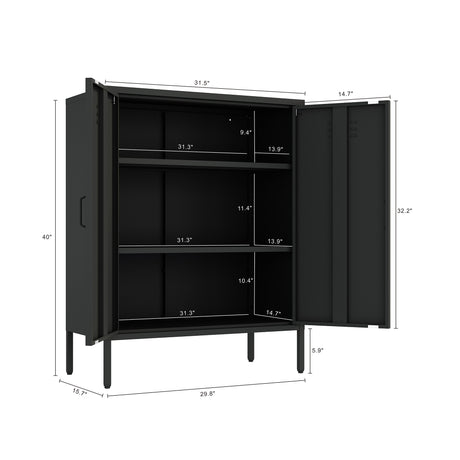 Naomi 31.5" Accent Cabinet in Black - Ornate Home