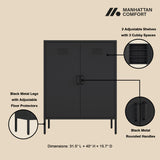 Naomi 31.5" Accent Cabinet in Black - Ornate Home