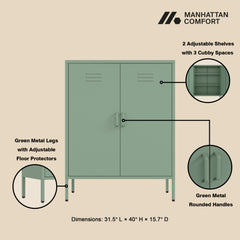 Naomi 31.5" Accent Cabinet in Green - Ornate Home