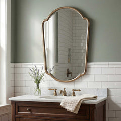 Naomi Antique Brass Mirror - Ornate Home