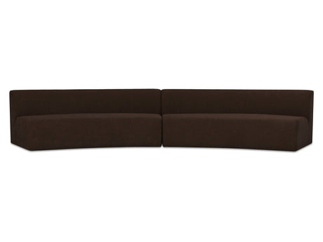 Naomi Dark Brown 2 Piece Concave Modular Sectional - Ornate Home