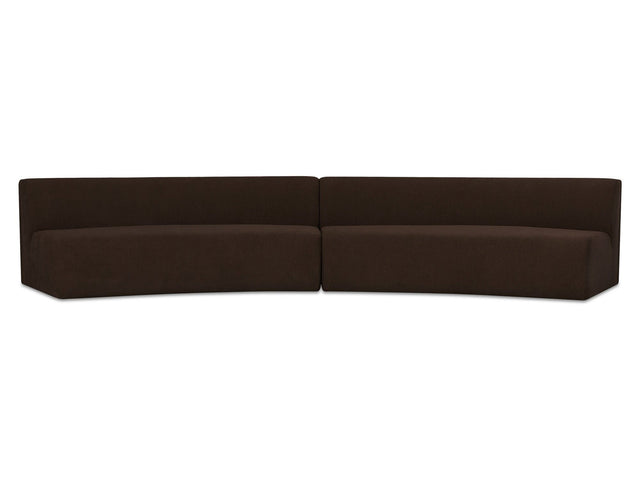Naomi Dark Brown 2 Piece Concave Modular Sectional - Ornate Home