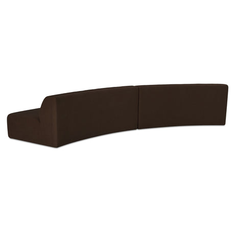 Naomi Dark Brown 2 Piece Convex Modular Sectional - Ornate Home