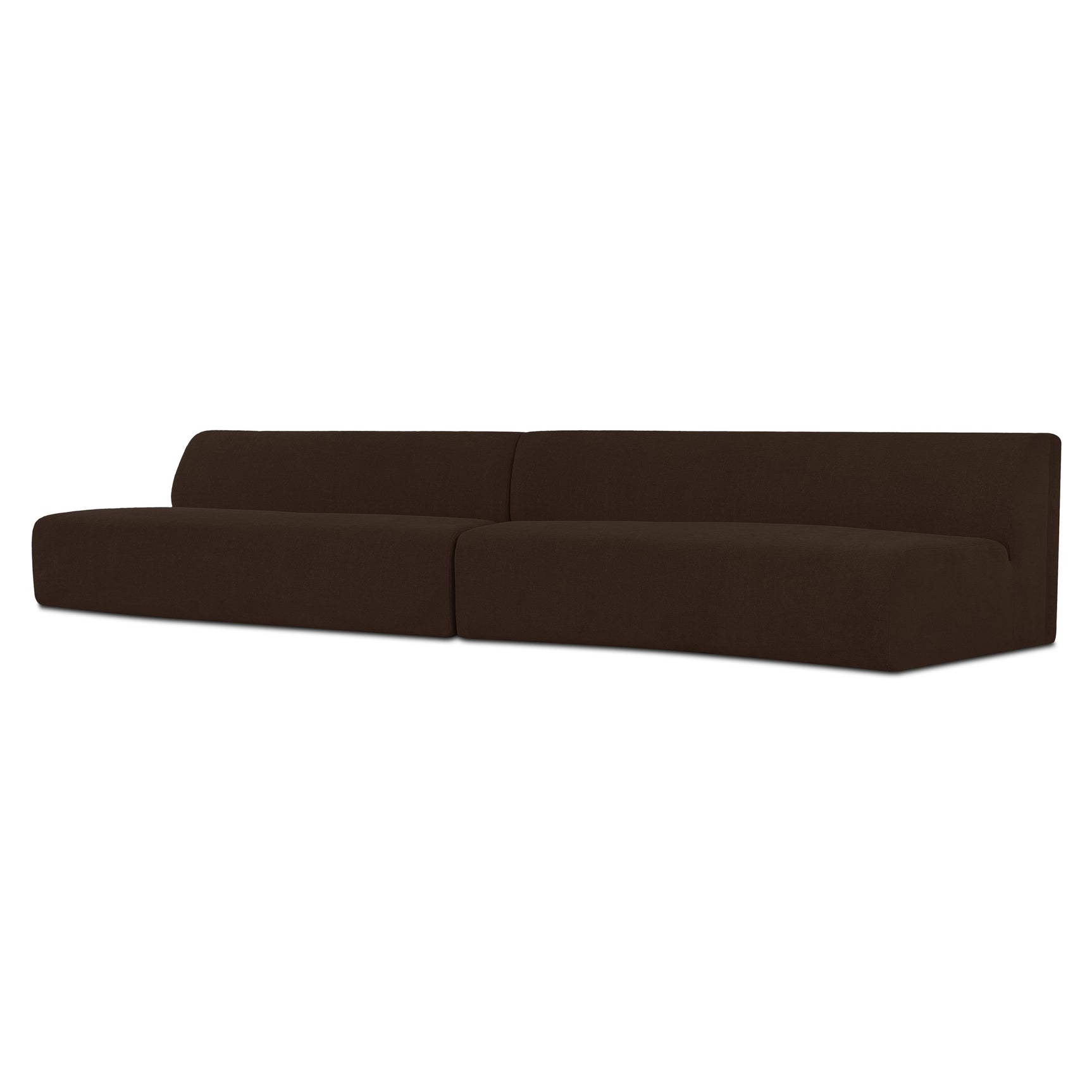 Naomi Dark Brown 2 Piece Wave Modular Sectional - Ornate Home