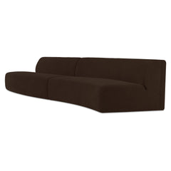 Naomi Dark Brown 2 Piece Wave Modular Sectional - Ornate Home