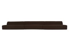 Naomi Dark Brown 3 Piece Wave Modular Sectional - Ornate Home
