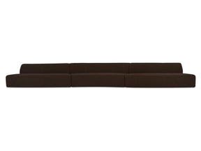 Naomi Dark Brown 3 Piece Wave Modular Sectional - Ornate Home