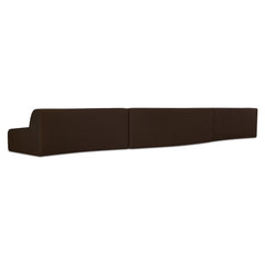 Naomi Dark Brown 3 Piece Wave Modular Sectional - Ornate Home