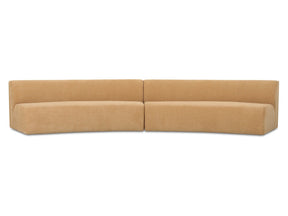Naomi Golden Yellow 2 Piece Concave Modular Sectional - Ornate Home