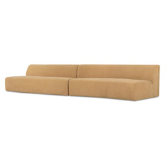 Naomi Golden Yellow 2 Piece Wave Modular Sectional - Ornate Home