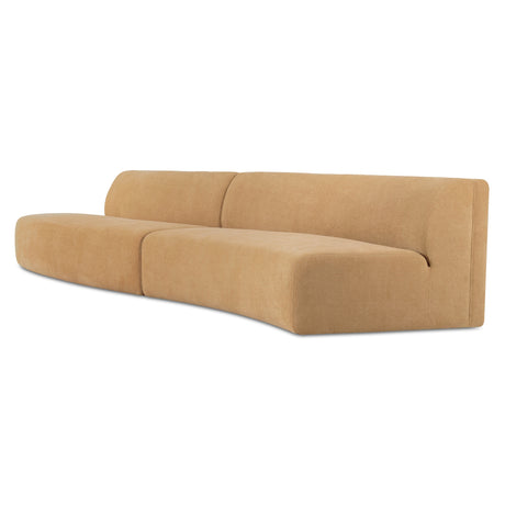 Naomi Golden Yellow 2 Piece Wave Modular Sectional - Ornate Home