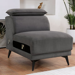 Napanee Dark Gray Sectional w/ Armless Chair - Ornate Home