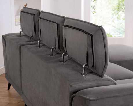 Napanee Dark Gray Sectional w/ Armless Chair - Ornate Home