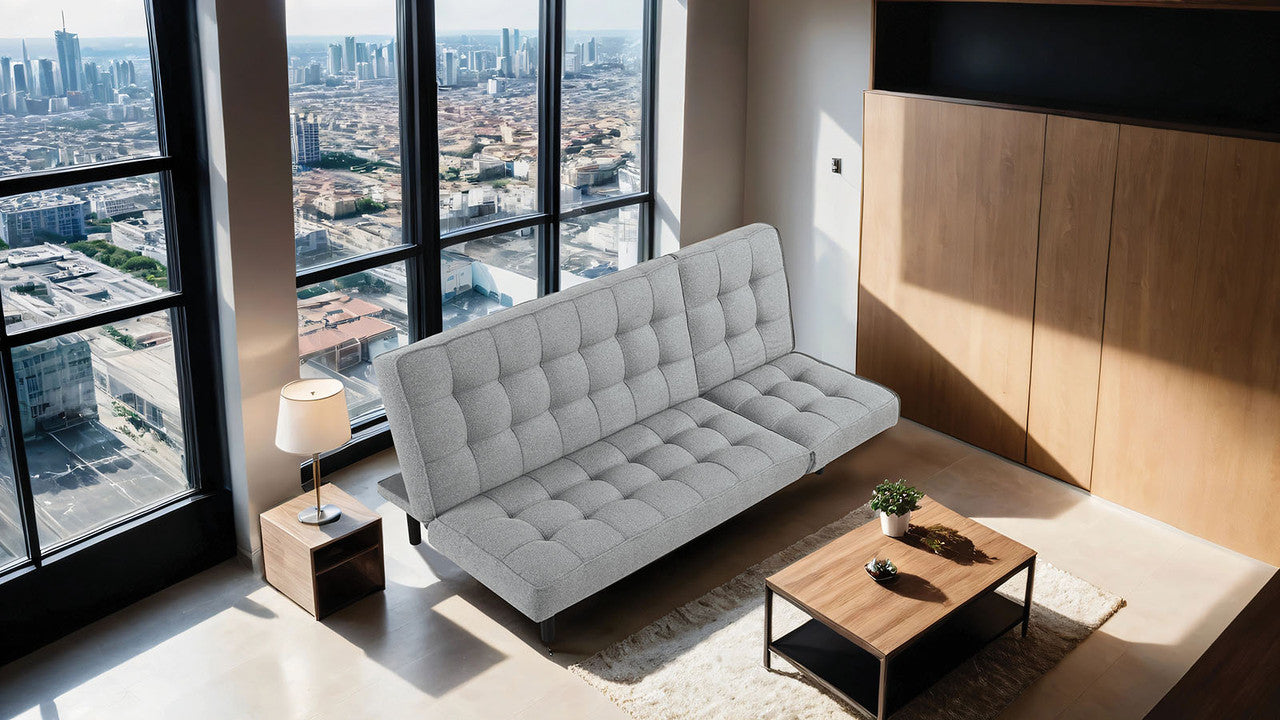 Napervill Light Gray Futon Sofa - Ornate Home