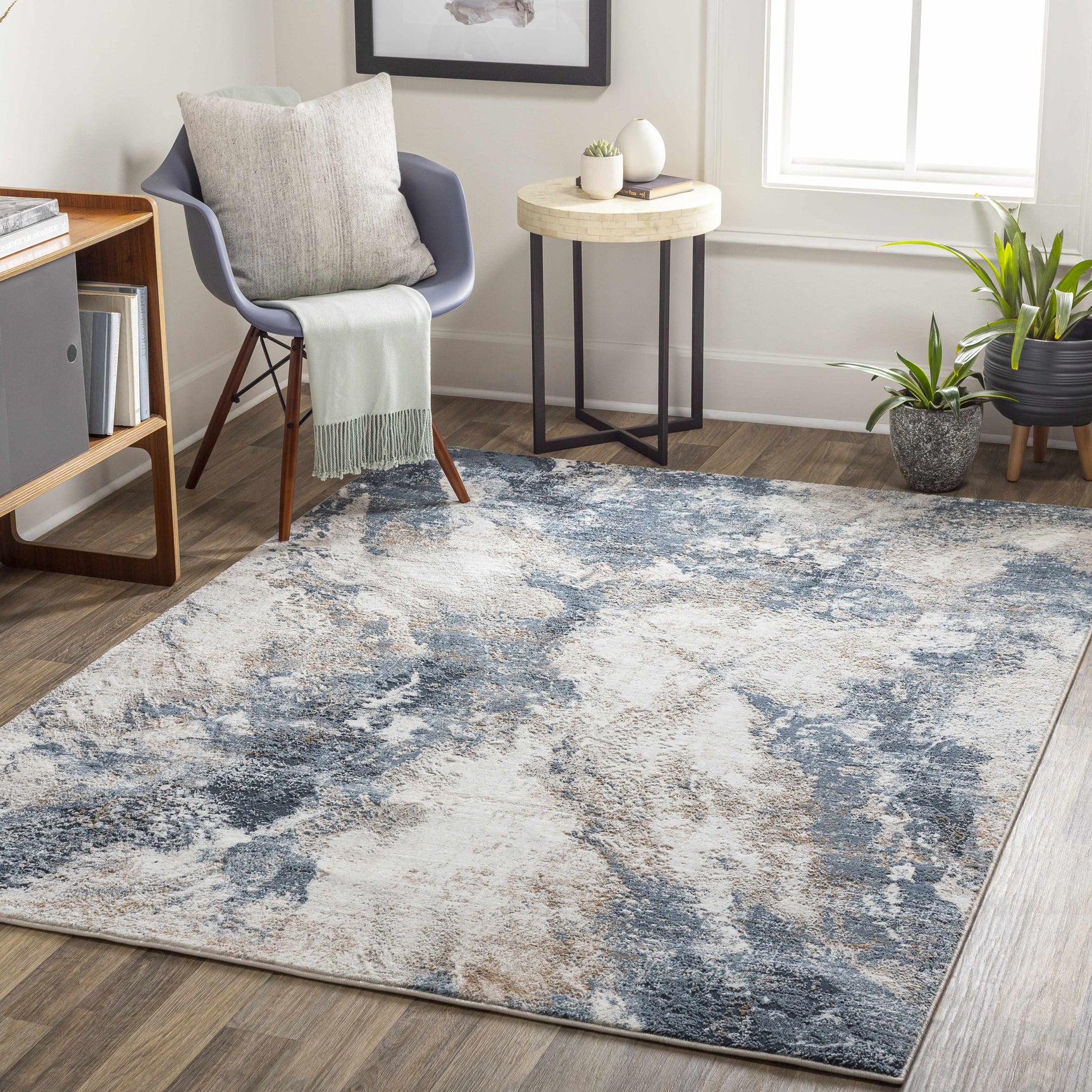 Napierville Blue Marble Rug - Ornate Home