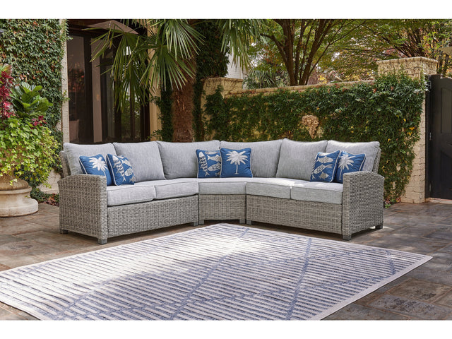 Naples Beach Light Gray 3-Piece Outdoor Sectional - Ornate Home