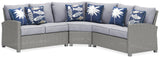 Naples Beach Light Gray 3-Piece Outdoor Sectional - Ornate Home