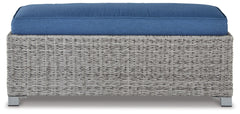 Naples Beach Light Gray Outdoor Bench w/ Cushion - Ornate Home