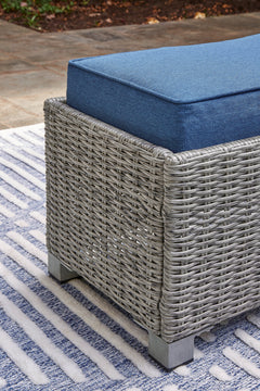 Naples Beach Light Gray Outdoor Bench w/ Cushion - Ornate Home