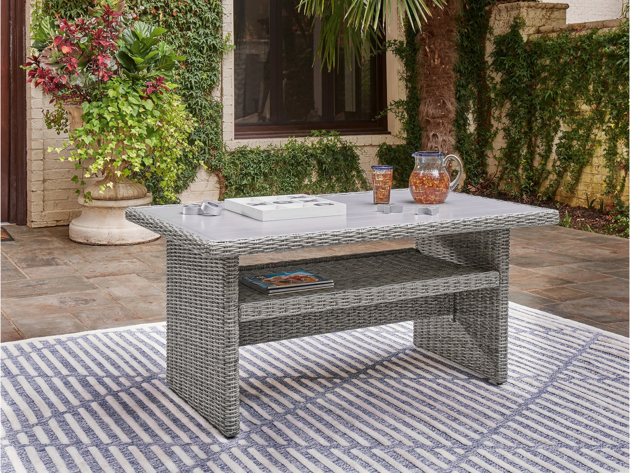 Naples Beach Light Gray Outdoor Multi-use Table - Ornate Home