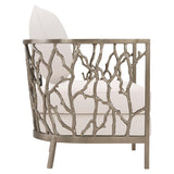 Naples Clear Powder-Coat/White/Cream Outdoor Chair - Ornate Home