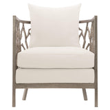 Naples Clear Powder-Coat/White/Cream Outdoor Chair - Ornate Home