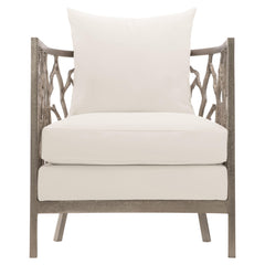 Naples Clear Powder-Coat/White/Cream Outdoor Chair - Ornate Home
