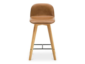 Napoli Brown Leather Counter Stool - Ornate Home