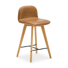 Napoli Brown Leather Counter Stool - Ornate Home
