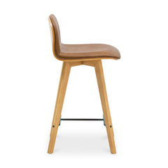 Napoli Brown Leather Counter Stool - Ornate Home